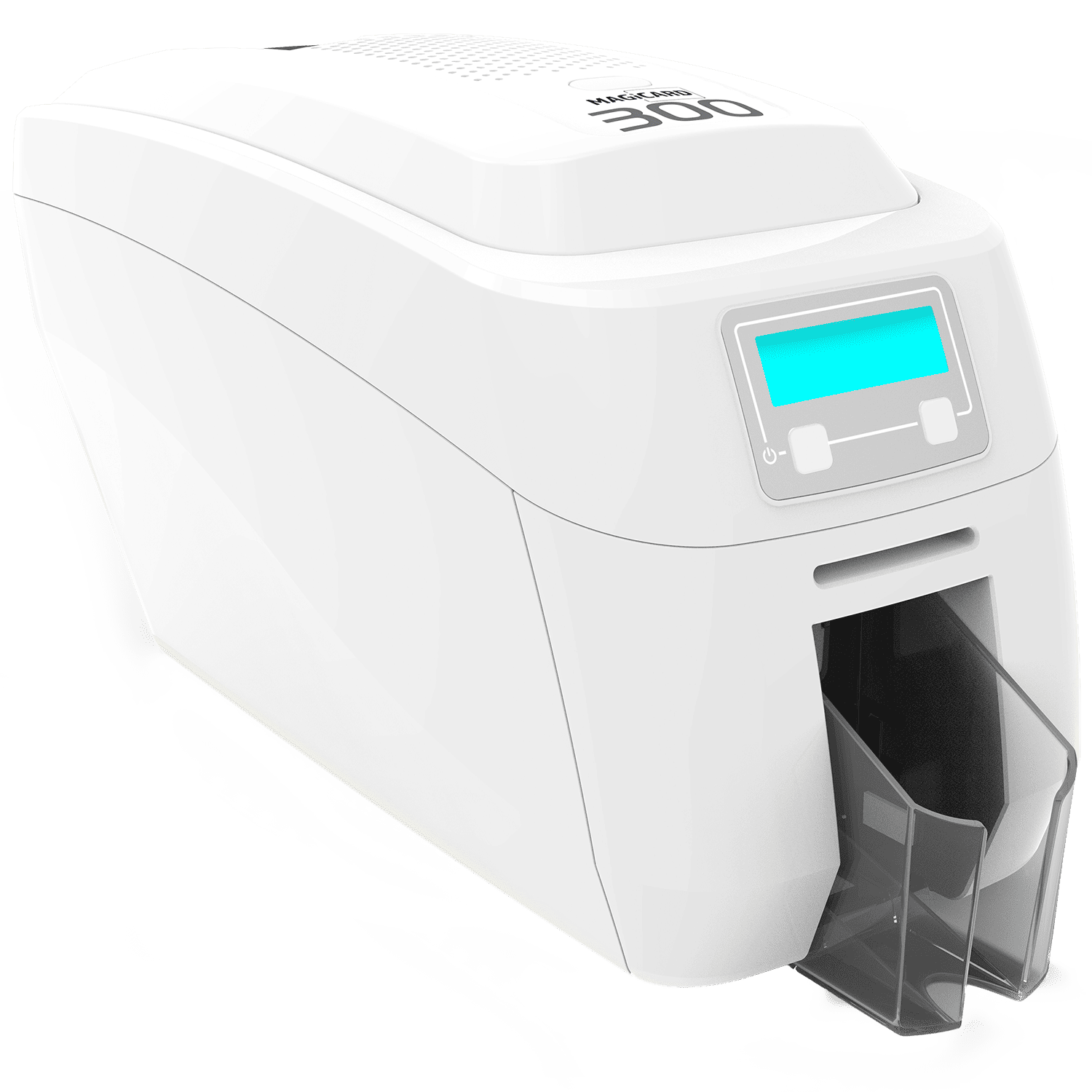 Magicard 300 Kartendrucker seitliche Ansicht links