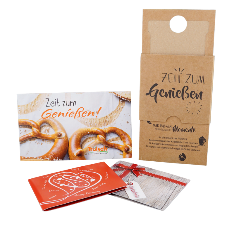 Gutschein und Treuekarten Verpackungen