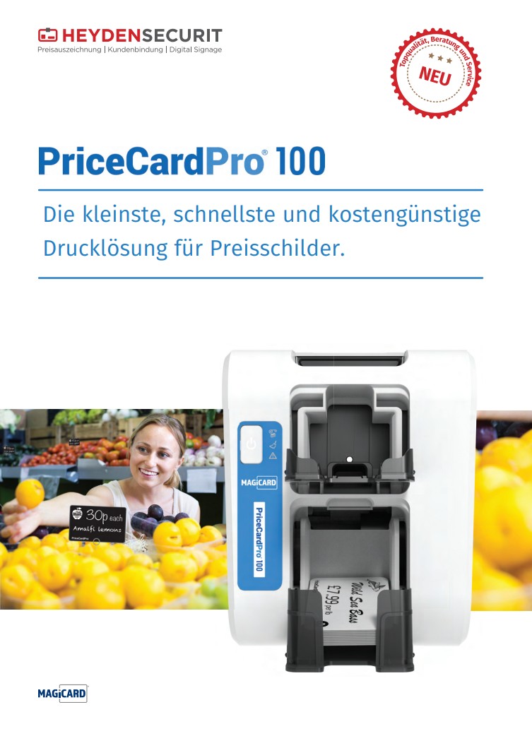 Deckblatt Broschüre Magicard PriceCardPro 100