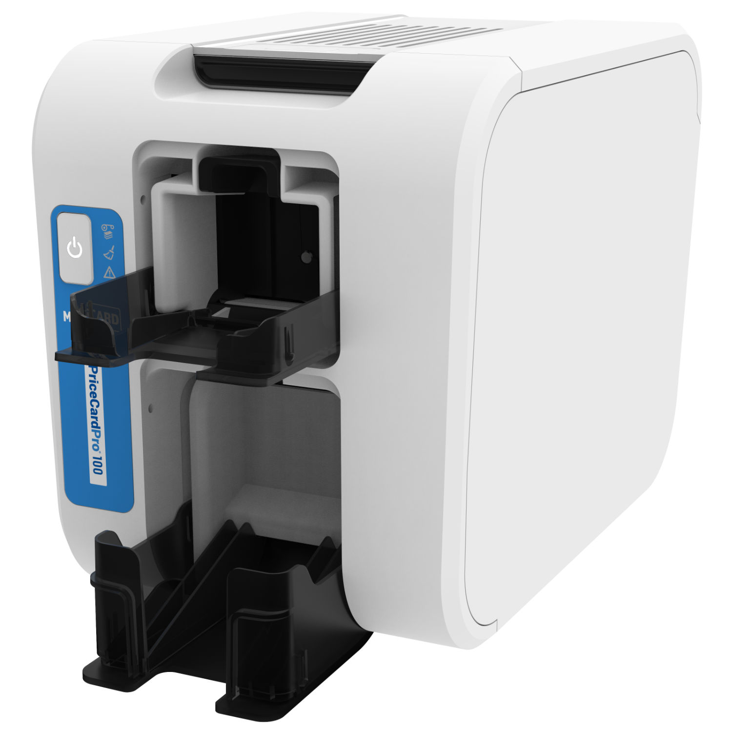 Magicard PriceCardPro 100 Preisschilddrucker linke Seite offen