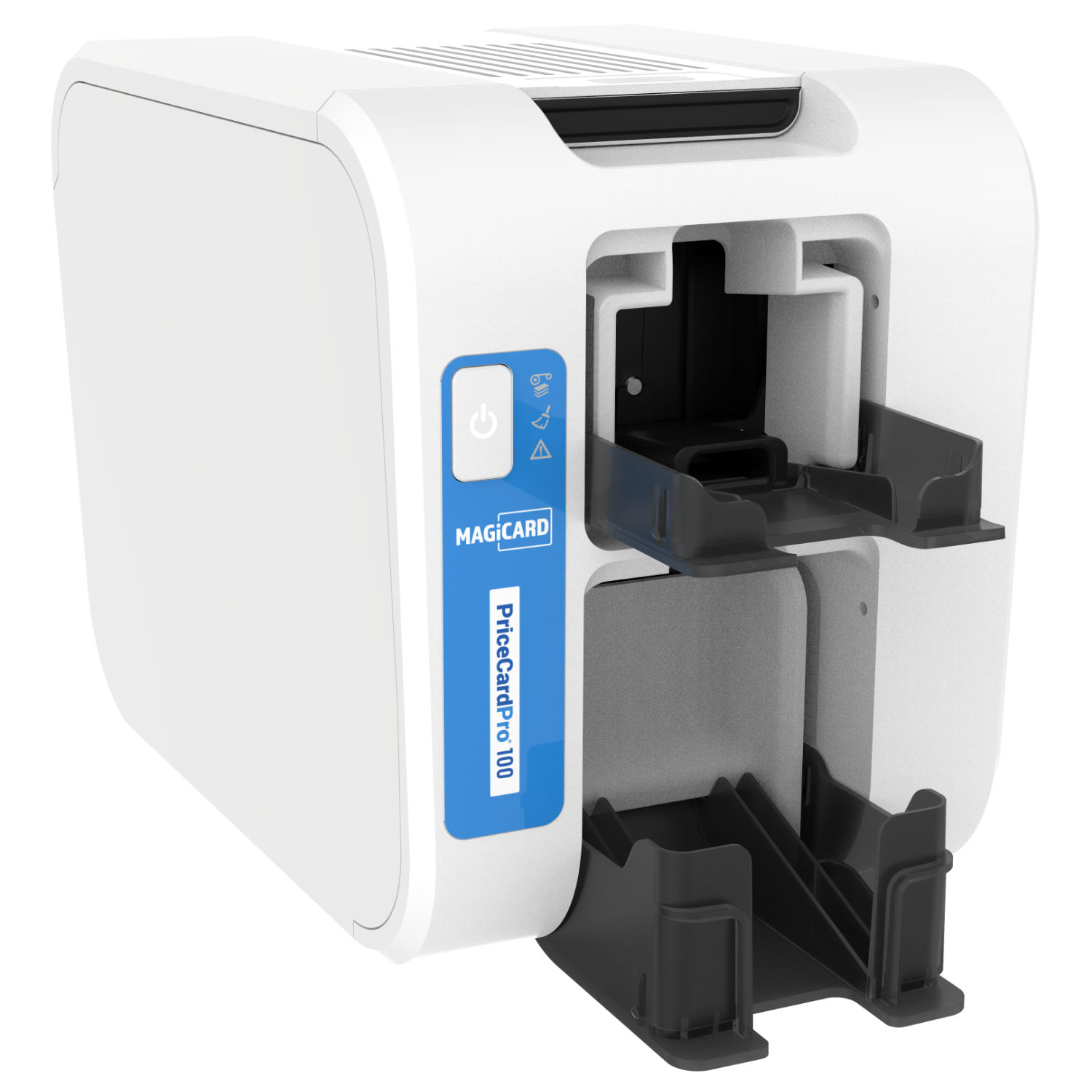 magicard-pricecardpro-100-preisschilddrucker-rechts-offen Magicard PriceCardPro100 Preisschilddrucker rechte Seite