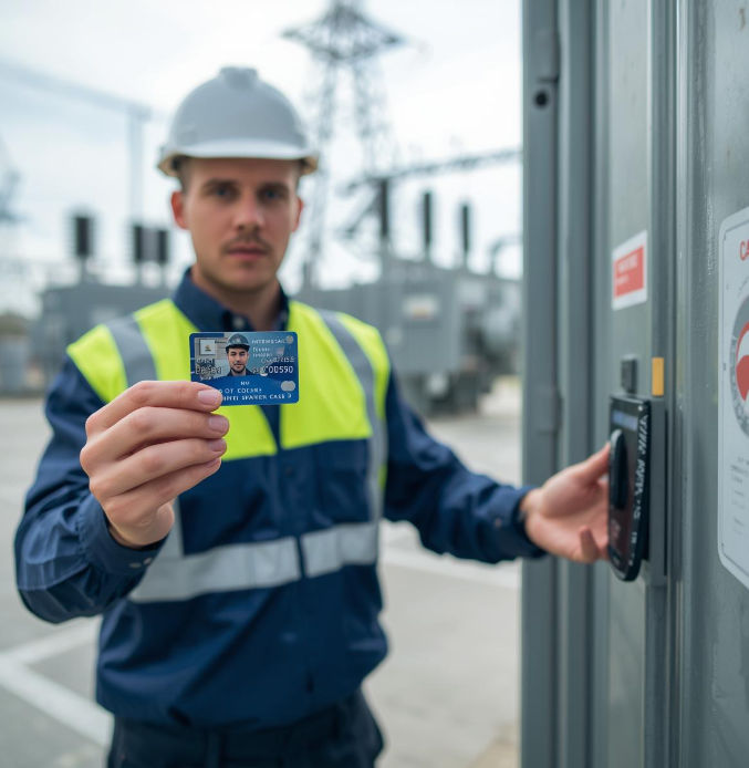 Mitarbeiter Ausweis in einem Energieunternehmen