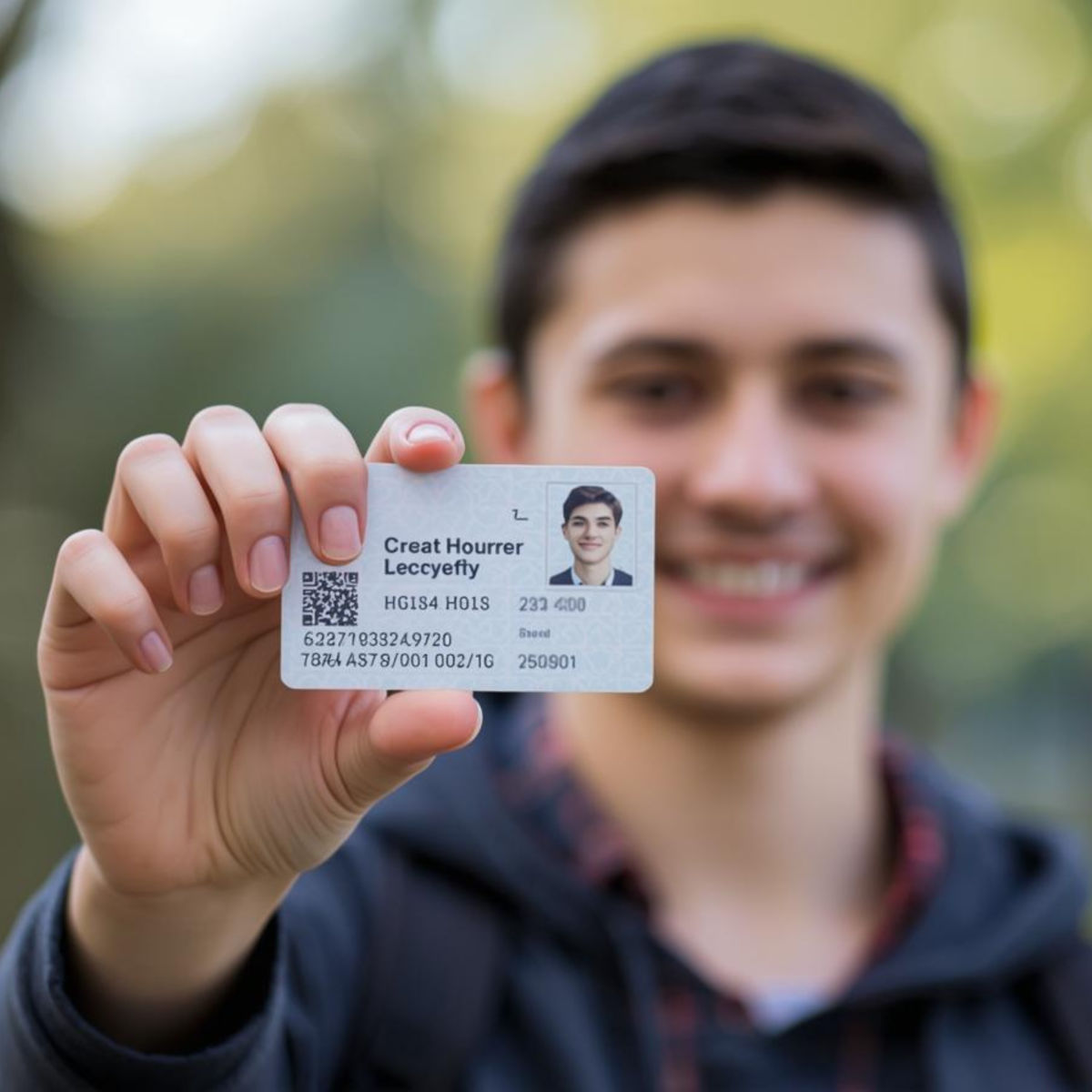 Schülerausweis Beispiel auf Plastikkarte gedruckt