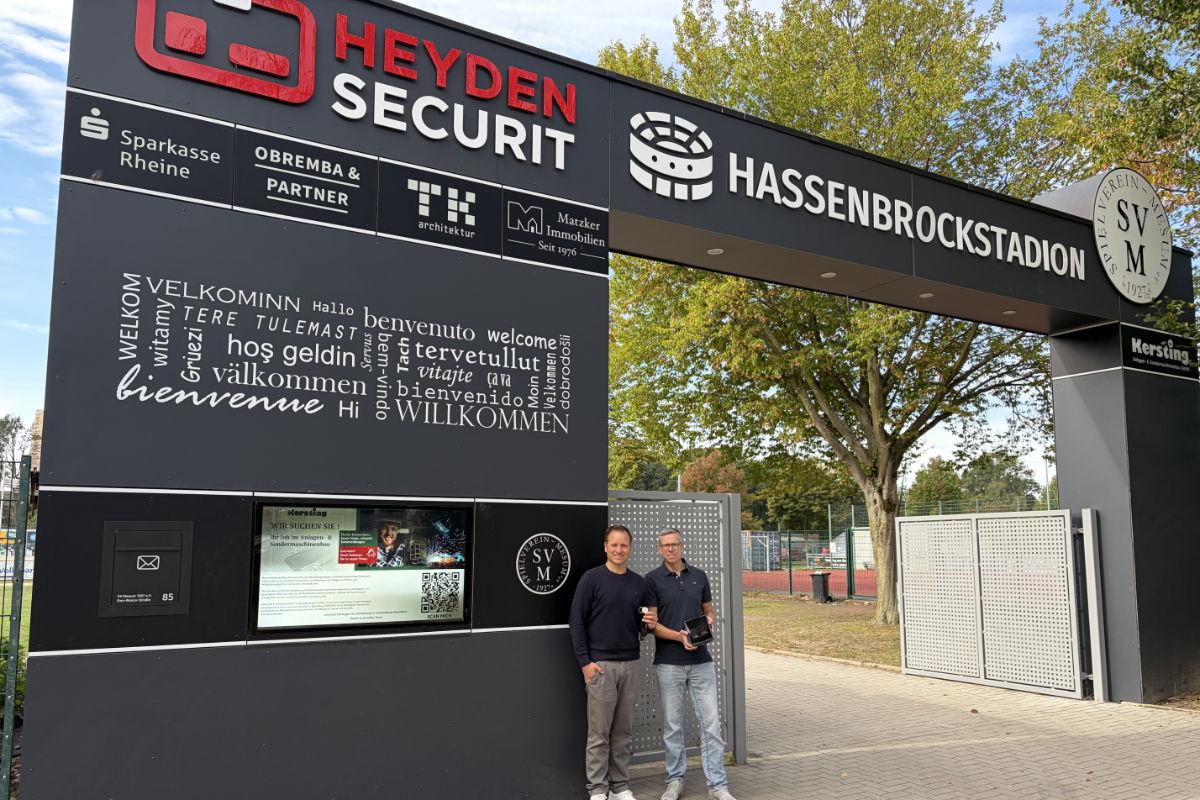 SV Mesum Heyden-Securit Hassenbrockstadion Eingangsbereich mit Zutrittskontrollsystem