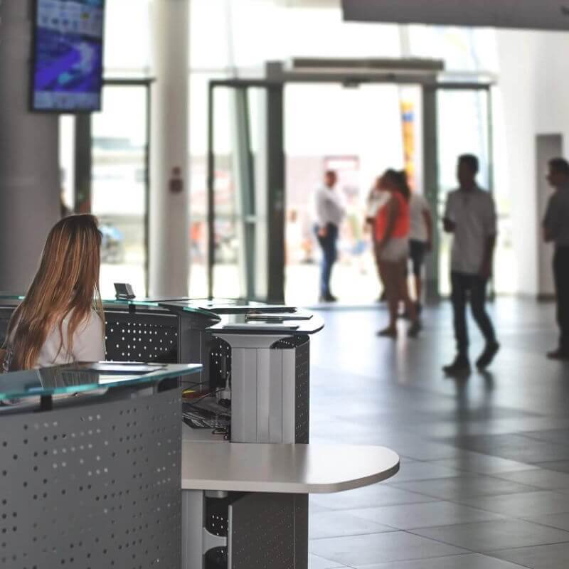 heyden-securit-startseite-branchen Empfangsbereich eines Unternehmens